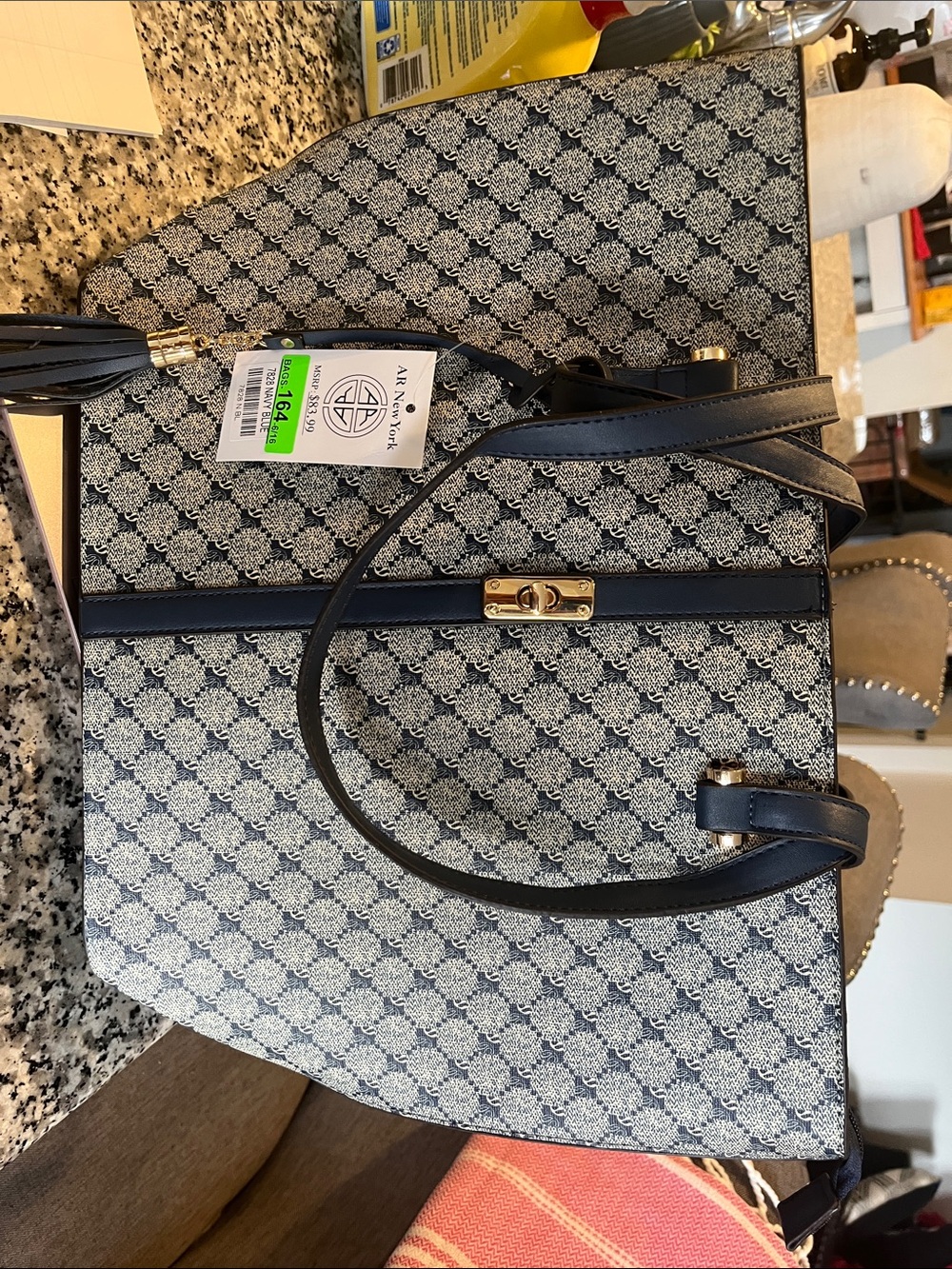 Large tote double handles and Tassel